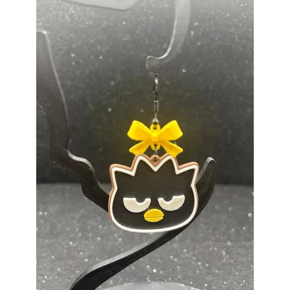 Badtz-Maru Earrings with Yellow Bows - Picture 3 of 3